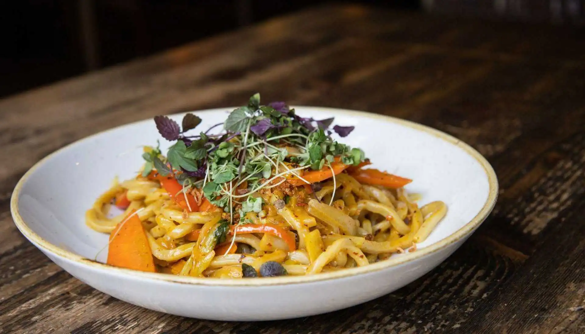 Drunken Noodles - Popular Thai-inspired dish at The Coup Calgary
